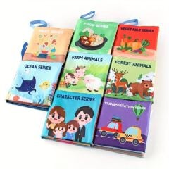 Bebekler İçin Hışırtılı İngilizce Bez Kitap Seti  (8 Adet)